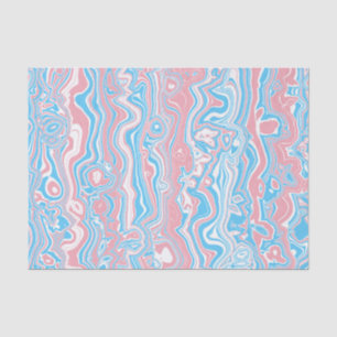 Trans Pride Flag Trippy Boho Groovy Wavy Stripes Tissue Paper