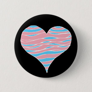 Trans Pride Heart 6 Cm Round Badge
