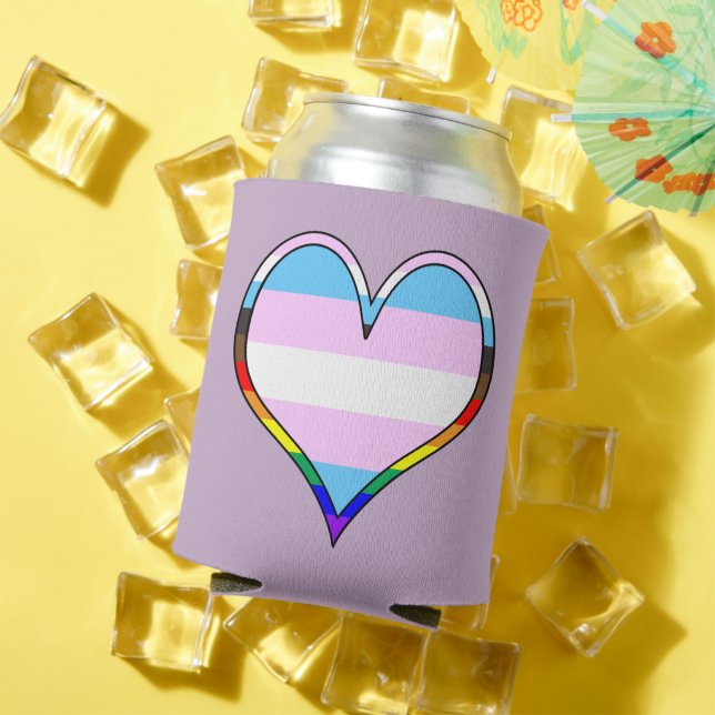 Trans Pride Heart Can Cooler (In Situ Summer)
