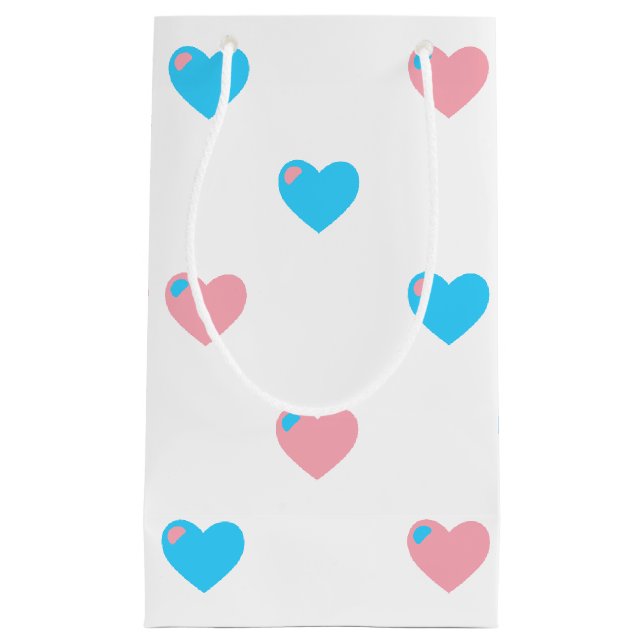 Trans Pride Hearts Gift Bag (Front)