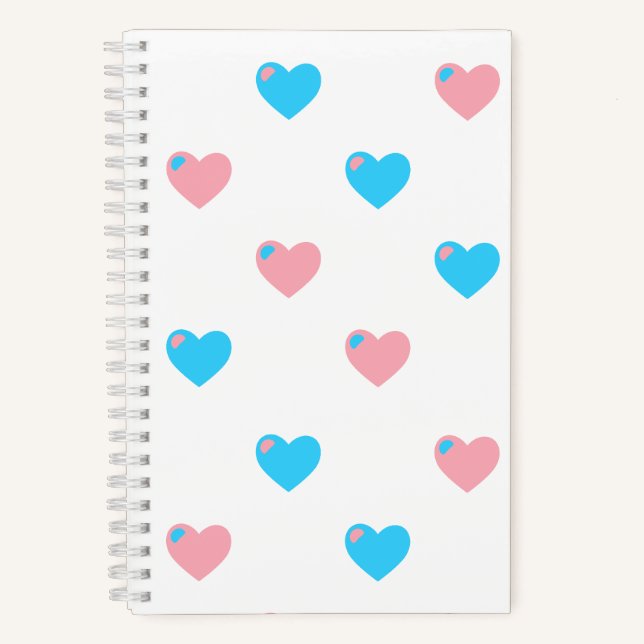 Trans Pride Hearts Notebook (Front)