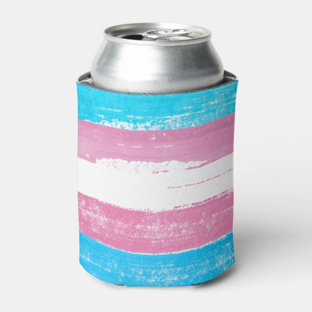 Trans Pride Paint Can Cooler (Can Front)