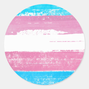 Trans Pride Paint Classic Round Sticker