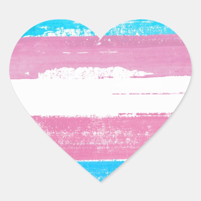 Trans Pride Paint Heart Sticker (Front)