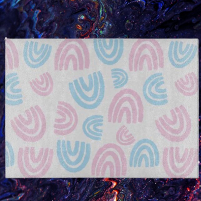 Trans Pride Pastel Rainbow Glass Cutting Board (Creator Uploaded)