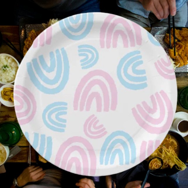 Trans Pride Pastel Rainbow Paper Plates (Creator Uploaded)