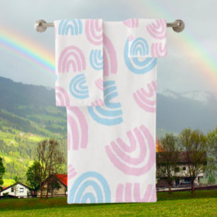Trans Pride Pastel Rainbow Towel Set