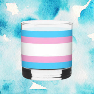 Trans Pride Rocks Glass: Sip with Solidarity Whiskey Glass