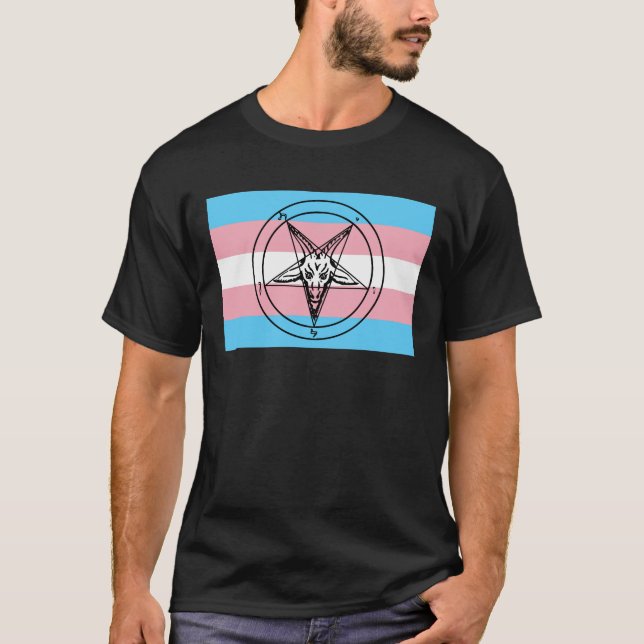 Trans Pride Sigil of Baphomet T-Shirt (Front)