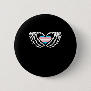 Trans Pride Skeleton Halloween Goth Heart Creative 6 Cm Round Badge