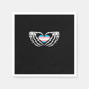 Trans Pride Skeleton Halloween Goth Heart Creative Napkin