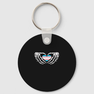 Trans Pride Skeleton Halloween Transgender Goth He Key Ring