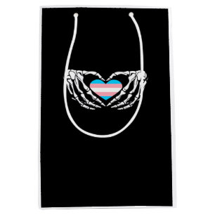 Trans Pride Skeleton Halloween Transgender Goth He Medium Gift Bag
