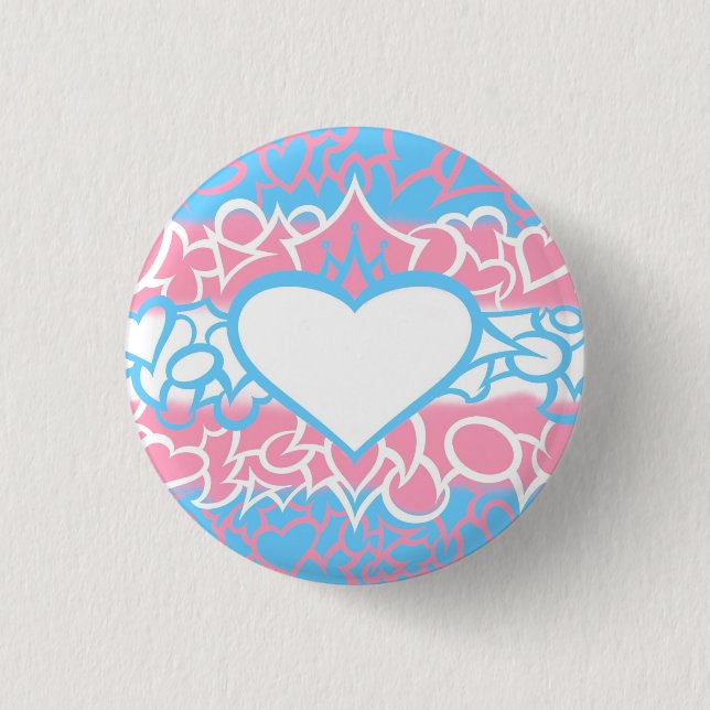 Trans Pride Squiggle 3 Cm Round Badge (Front)
