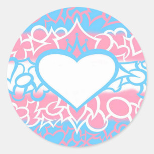 Trans Pride Squiggle Classic Round Sticker