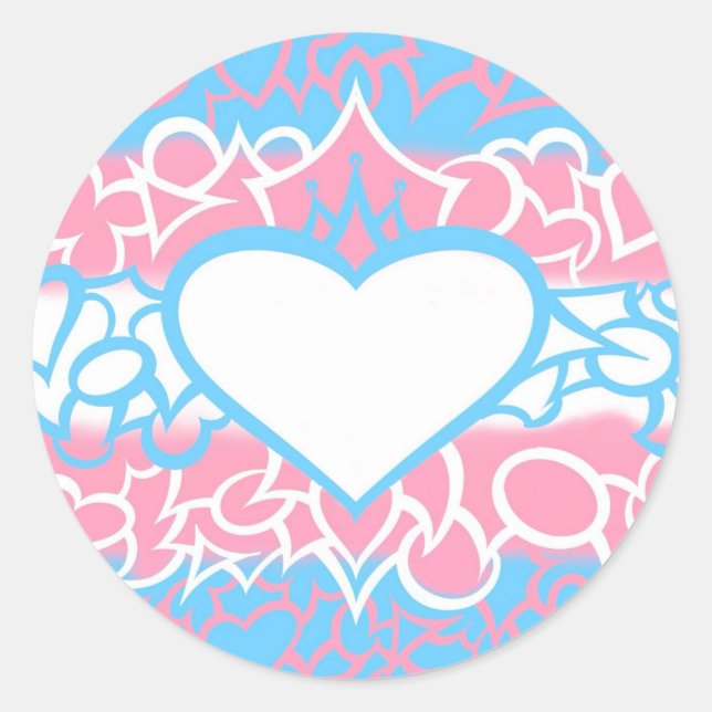Trans Pride Squiggle Classic Round Sticker (Front)