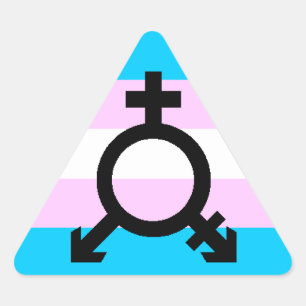 Trans Pride stickers - triangle, with symbol