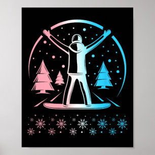 Trans Pride Subtle Lgbtq Gay Pride Winter Snowboar Poster