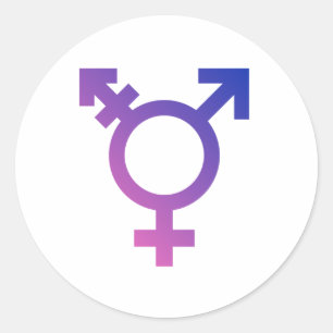 Trans Pride Symbol Classic Round Sticker