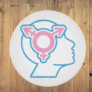 Trans Pride Symbol Glass Cutting Board