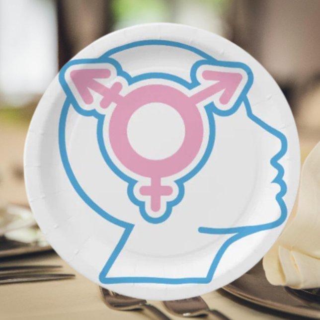 Trans Pride Symbol Paper Plates (Creator Uploaded)