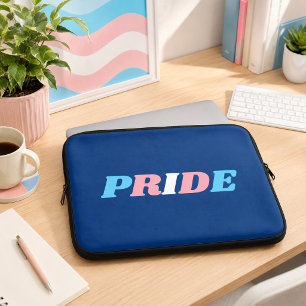 Trans Pride Transgender Flag Colours Typography Laptop Sleeve
