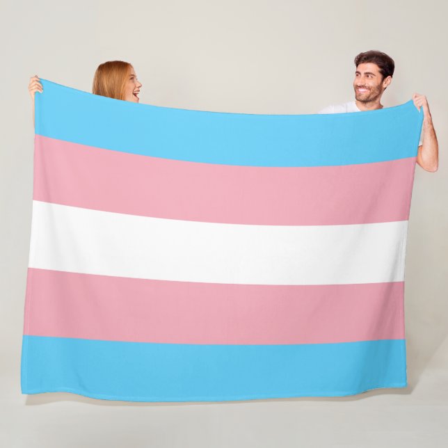 Trans Pride (Transgender Pride) Flag Fleece Blanket (In Situ)
