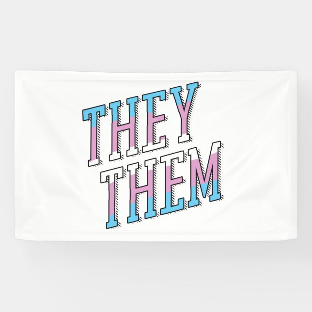 Trans Pronouns They Them Banner (Horizontal)