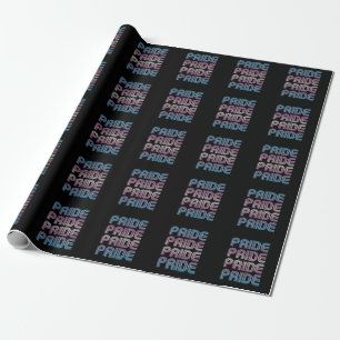 Trans Retro Pride Letters Wrapping Paper