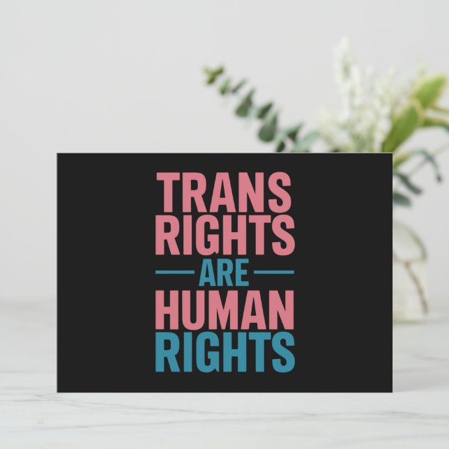Trans Right Are Human Rights Transgender Pride Invitation (Standing Front)