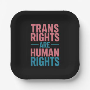 Trans Right Are Human Rights Transgender Pride Paper Plate