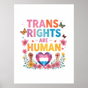 Trans Rights Are Human Rights Design   LGBTQ+  Poster