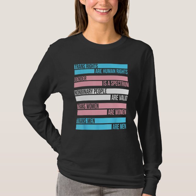 Trans Rights Are Human Rights Gender Is A Spectrum T-Shirt (Front)