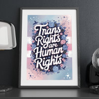 Trans Rights are Human Rights LGBTQ Floral Art