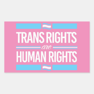 Trans rights are human rights rectangular sticker