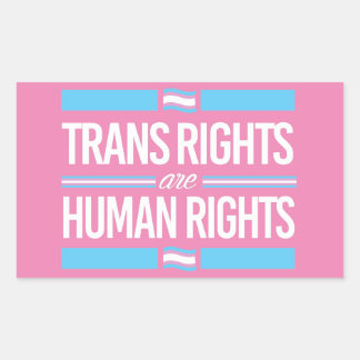 Trans rights are human rights rectangular sticker