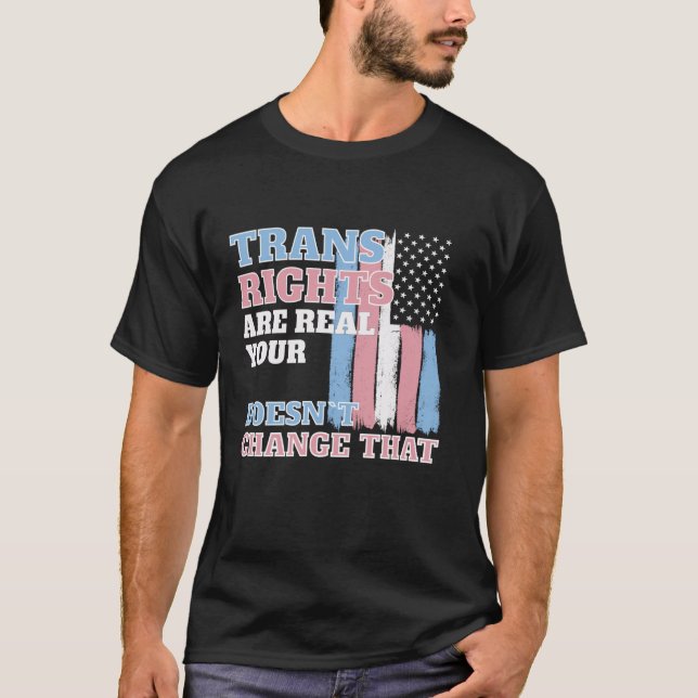 Trans Rights Are Human Rights Support T-Shirt (Front)