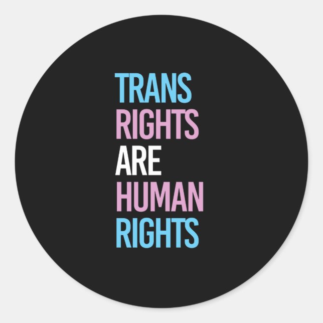 Trans rights are human rights - trans colours classic round sticker (Front)