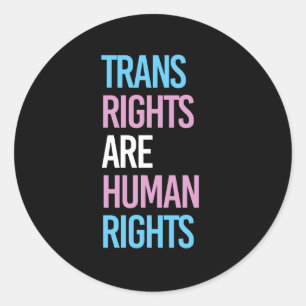 Trans rights are human rights - trans colours classic round sticker