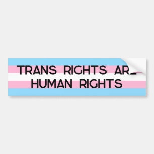 Trans Rights are Human Rights Trans Flag Bumper Sticker