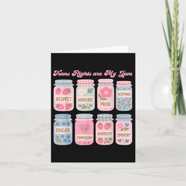 Trans Rights Are My Jam Subtle Transgender Pride M Card (Front)