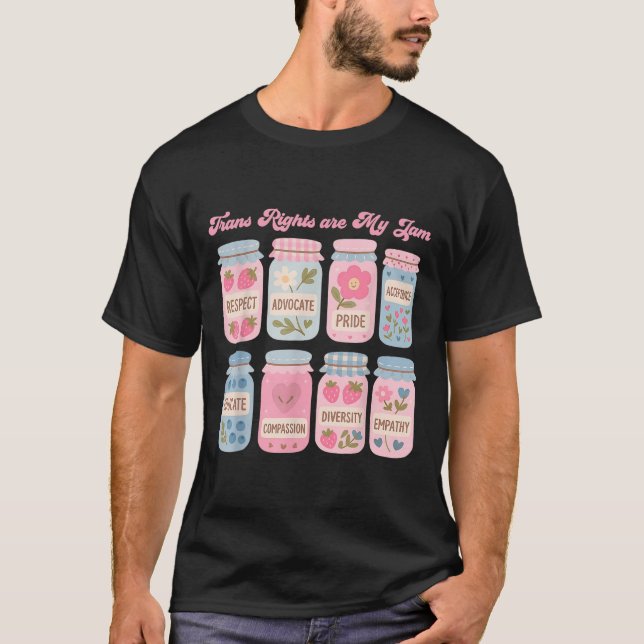 Trans Rights Are My Jam Subtle Transgender Pride M T-Shirt (Front)