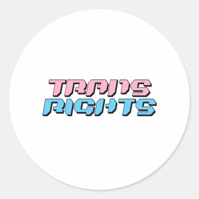 Trans Rights Classic Round Sticker (Front)