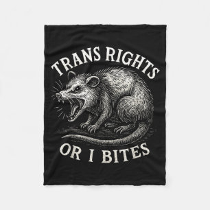 Trans Rights Or I Bites Funny Transgender Ssum Lgb Fleece Blanket