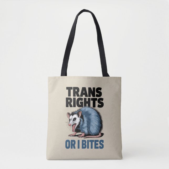 Trans Rights Or I Bites Gay Funny Lgbtq Pride  Tote Bag (Front)