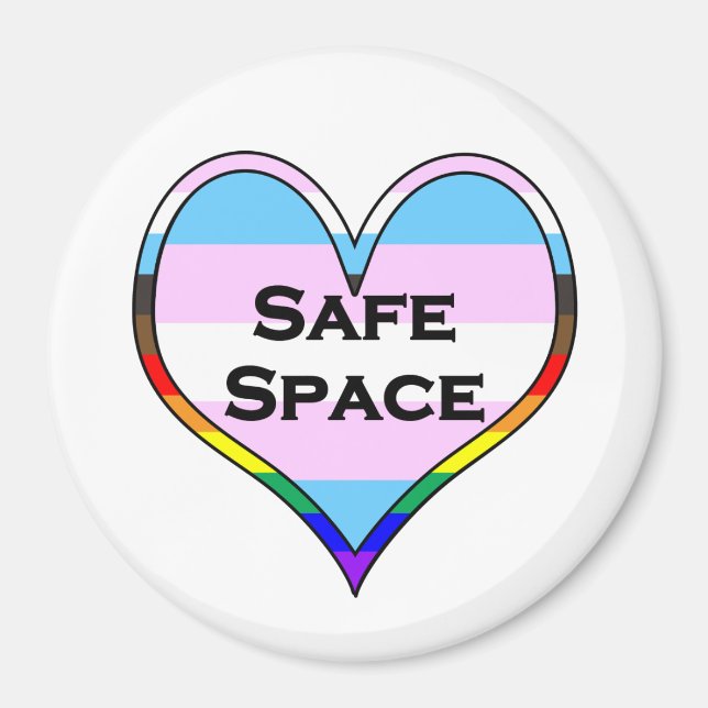 Trans Safe Space Heart Magnet (Front)