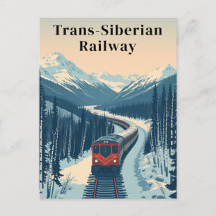 Trans-Siberian Railway Vintage Travel Postcard
