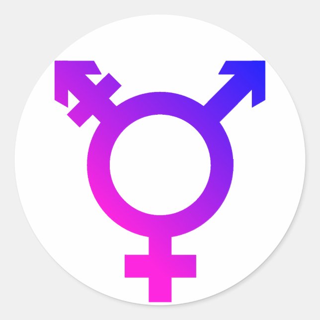 Trans* Symbol pink/blue Classic Round Sticker (Front)
