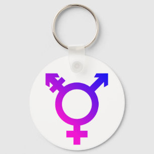 Trans* Symbol pink/blue Key Ring