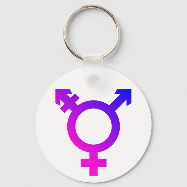 Trans* Symbol pink/blue Key Ring (Front)
